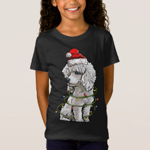 Kute poodle Dog Santa Kerstmis Rights Xmas T-shirt