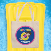 Kute Pool Party Swimming Birthday Girl Custom Tote Bag