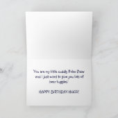 Kute poolse Beer Cub & Arctic Ice Birthday Kaart (Binnen)