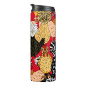 Kute Poolse kippen en kippen Thermosbeker (Geroteerd rechts)