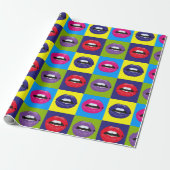 Kute Pop Art Elegant Modern Fun Pattern Cadeaupapier (Uitgerold)