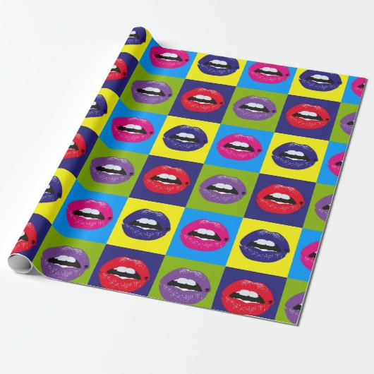 Kute  Pop Art Elegant Modern Fun Pattern Cadeaupapier (Uitgerold)