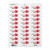 Kute Poppy Red Spring Flowers Florence Party Etiket (Full Sheet)