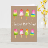 Kute popsicle Zomerverjaardag Kaart (Gele Bloem)
