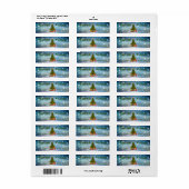 Kute, prachtige blauwe kerstboom etiket (Full Sheet)
