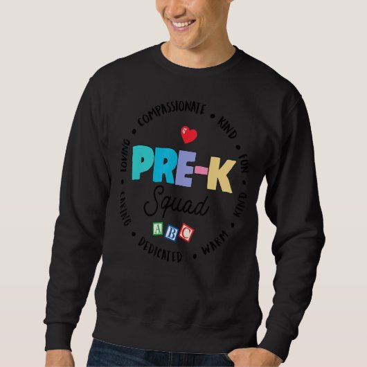 Kute pre-k Squad School Admin appreciatie terug na Trui (Voorkant)