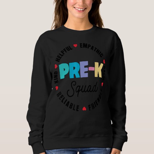 Kute pre-k Squad School Admin appreciatie terug na Trui (Voorkant)