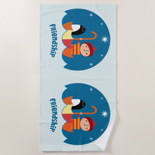 Kute Pre School K verliest en vond vriendschap Strandlaken (Voorkant)