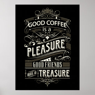 Kute prijsopgave voor Poster koffie-overs