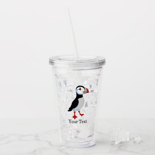 Kute Puffin Design Acryltumblers Acryl Drinkbeker (Voorkant ijs)