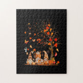 Kute Pumpkin Gnomes herfst boom Fall Leaves Legpuzzel (Verticaal)
