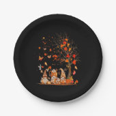Kute Pumpkin Gnomes herfst boom Fall Leaves Papieren Bordje (Voorkant)