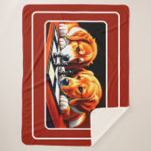 Kute Puppies die op de borst spelen Sherpa Deken (Voorkant)