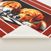 Kute Puppies die op de borst spelen Sherpa Deken (3/4)