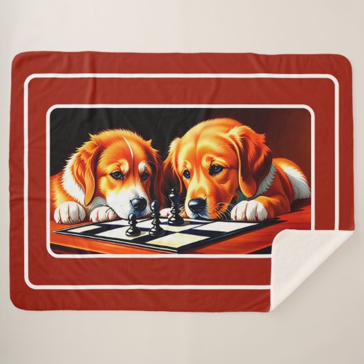 Kute Puppies die op de borst spelen Sherpa Deken (Voorkant (horizontaal))