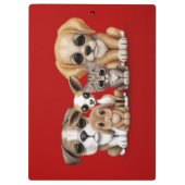 Kute Puppies, Kitten en Bunny Pet Portret Red Klembord (Achterkant)