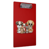 Kute Puppies, Kitten en Bunny Pet Portret Red Klembord (Rechts)