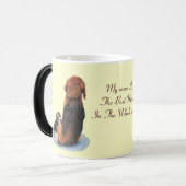 Kute puppy beagle met maanrealistische kunst magische mok (Voorkant links)