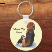 Kute puppy beagle met mama hond sleutelhanger (Voorkant)