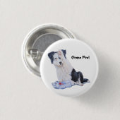 Kute puppy border collie gimme vijf! armknop ronde button 3,2 cm (Voorkant /achterkant)