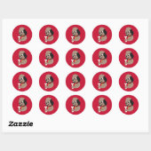 Kute puppy cartoon klassieke ronde sticker (Vel)
