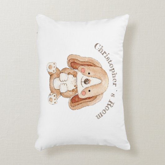 Kute puppy DBL-side aangepaste tekst kinder Accent Kussen (Voorkant(Verticaal))