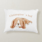 Kute puppy DBL-side aangepaste tekst kinder Accent Kussen (Achterkant)