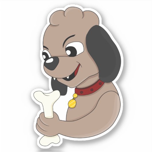 Kute puppy dog cartoon Custom-Cut Vinyl Sticker (Voorkant)