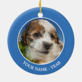 Kute puppy dog (Shitzu) Keramisch Ornament (Achterkant)