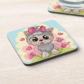 Kute Puppy Glossy set Drink Coasters - Gifts Bier Onderzetter (Linkerzijde)