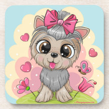 Kute Puppy Glossy set Drink Coasters - Gifts