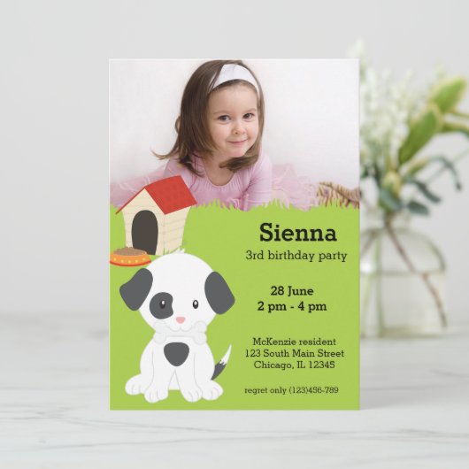 Kute puppy kaart (Staand voorkant)