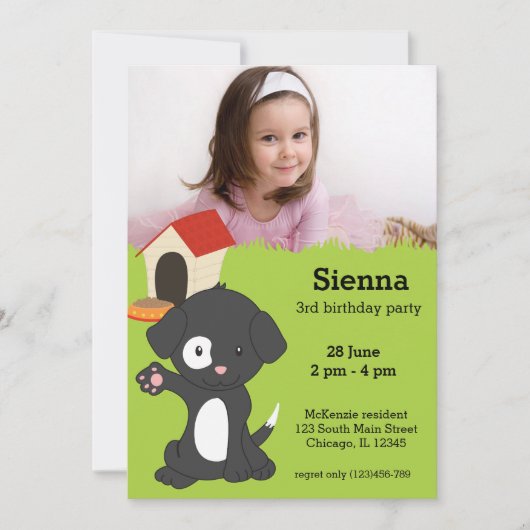Kute puppy kaart (Voorkant)