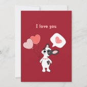 Kute puppy met ballonnen en harten Valentijnsdag Feestdagenkaart (Voorkant)