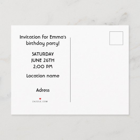 Kute puppy met ballonnen - jarig uitnodiging briefkaart (Achterkant)