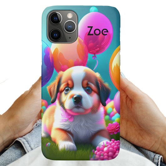 Kute puppy met ballonnen - zoet Case-Mate iPhone case