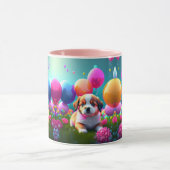 Kute puppy met ballonnen - zoet mok (Midden)