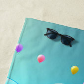 Kute puppy met ballonnen - zoet strandlaken (In situ)