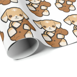 Kute puppy met bot cadeaupapier