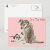 Kute puppy mixing ras met teddy dog briefkaart (Voorkant / Achterkant)