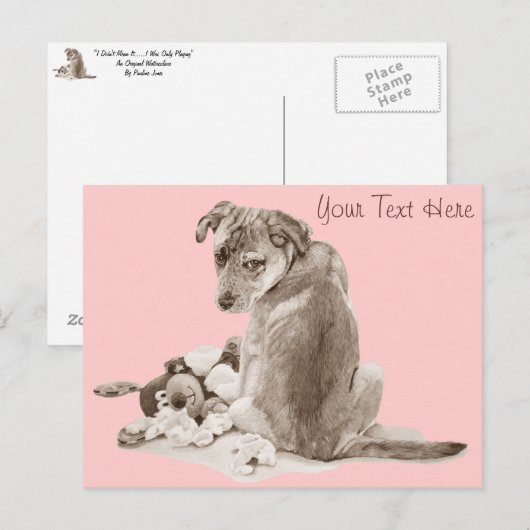 Kute puppy mixing ras met teddy dog briefkaart (Voorkant / Achterkant)