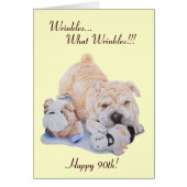 Kute puppy shar pei dog en teddy grappig 90th (Voorkant)