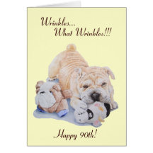 Kute puppy shar pei dog en teddy grappig 90th