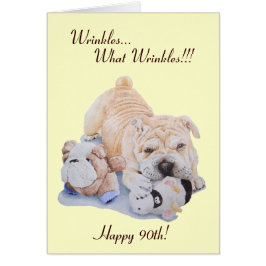 Kute puppy shar pei dog en teddy grappig 90th