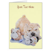 Kute puppy shar pei met teddybeer art (Voorkant)