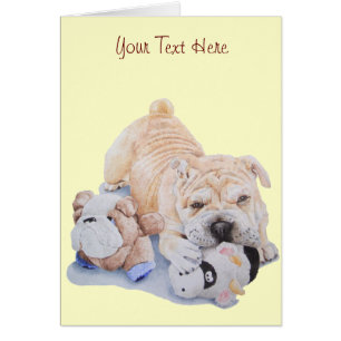 Kute puppy shar pei met teddybeer art