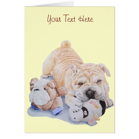 Kute puppy shar pei met teddybeer art (Voorkant)