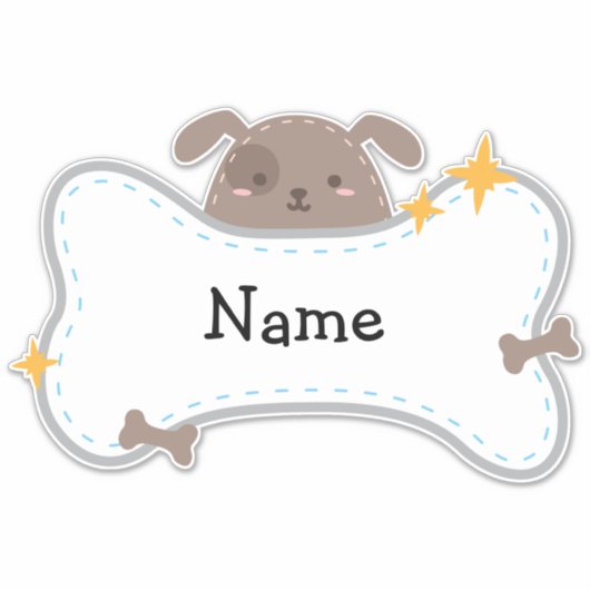 Kute Puppy  vinylsticker met aangepaste snede Sticker (Voorkant)