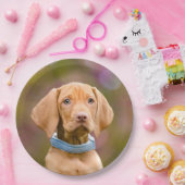 Kute puppyeyed Hungarian Vizsla Dog Puppy Photo " Papieren Bordje (Feest)