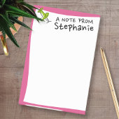 Kute Push Pin Custom Name Hot Pink en Green Post-it® Notes
